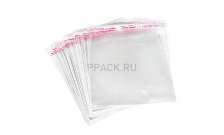 Пакет с клеевым клапаном 15х26 см, БООП, клапан + 3 см, 25мкм (100шт)